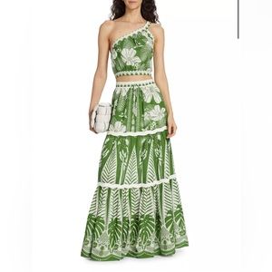 FARM Rio Macaw Elegance Maxi Skirt Size XS Green